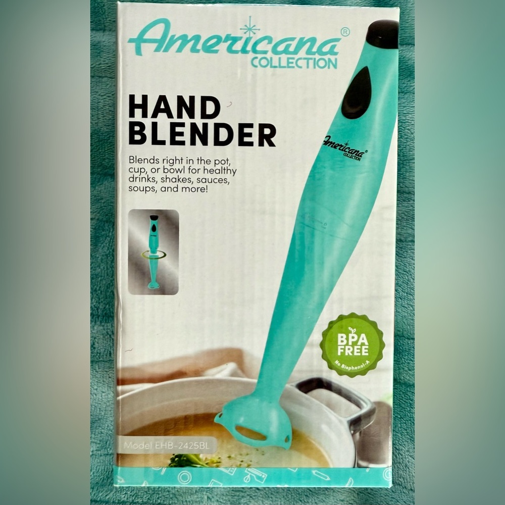 New in Box- Hand Blender - Teal/Aqua